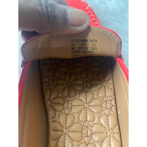 Kate Spade Cow Leather Slip on Loafer Shoes Women Size 9B Blood Orange - Picture 12 of 12